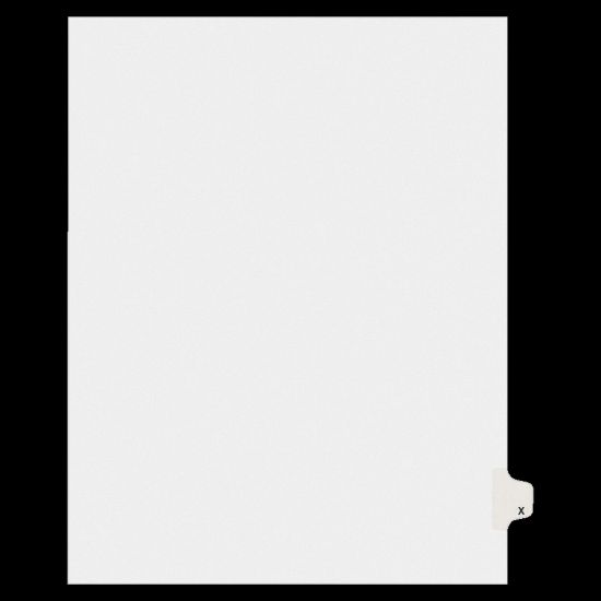 Picture of Avery Allstate-Style 30% Recycled Collated Legal Exhibit Dividers, 8 1/2in x 11in, White Dividers/White Tabs, X, Pack Of 25 Tabs