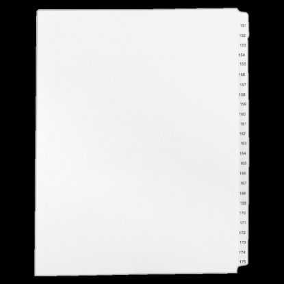 Picture of Avery Allstate-Style Collated Legal Exhibit Dividers, 151-175, Side Tab, 8 1/2in x 11in, White Dividers/White Tabs, Pack Of 25 Tabs