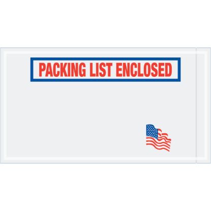 Picture of Tape Logic Preprinted Packing List Envelopes, Packing List Enclosed, 5 1/2in x 10in, Blue/Red/White, Case Of 1,000