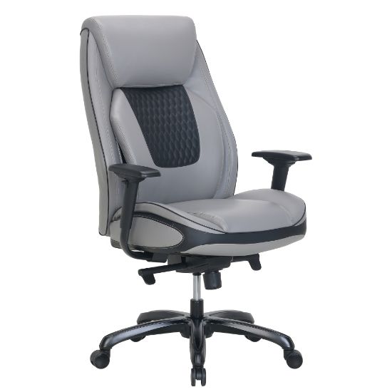 Picture of Shaquille O-Neal Nereus Ergonomic Bonded Leather High-Back Executive Chair, Gray/Black