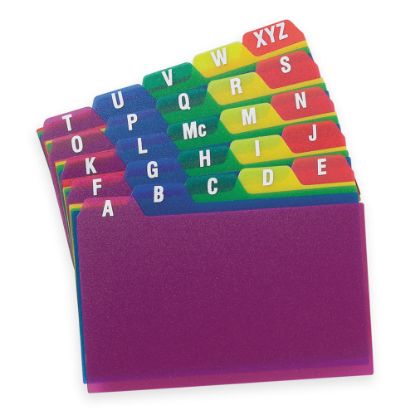 Picture of Oxford Poly Card Guides, A-Z, 4in x 6in, Assorted Colors