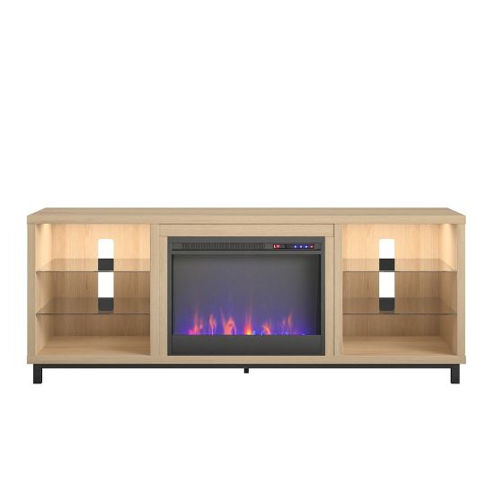 Picture of Ameriwood Home Lumina 70in Fireplace TV Stand, Natural