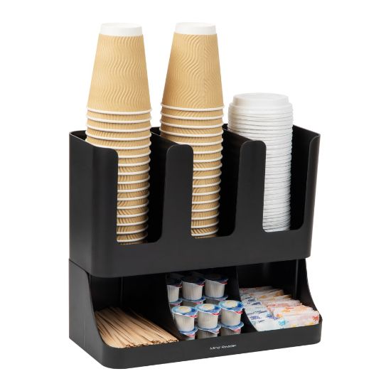 Picture of Mind Reader 6-Compartment 2-Tier Coffee Condiment And Cup Organizer, 11-1/2inH x 6-32/5inW x 13inD, Black