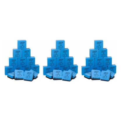 Picture of Charles Leonard Mini Whiteboard Erasers, 2in x 2in, Blue/Black, 15 Erasers Per Pack, Set Of 3 Packs