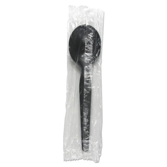 Picture of Boardwalk Heavyweight Wrapped Polystyrene Soup Spoons, Black, Pack Of 1000 Spoons