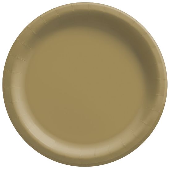 Picture of Amscan Paper Plates, 10in, Gold, 20 Plates Per Pack, Case Of 4 Packs