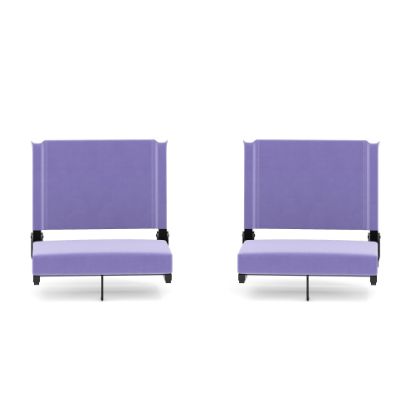 Picture of Flash Furniture Grandstand Comfort Seats, Purple/Black, Set Of 2 Seats