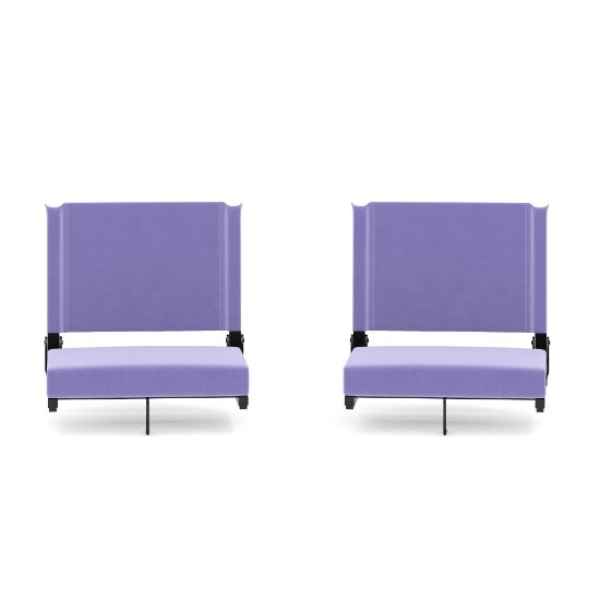 Picture of Flash Furniture Grandstand Comfort Seats, Purple/Black, Set Of 2 Seats