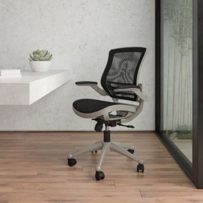 Picture of Flash Furniture Mesh Mid-Back Executive Office Chair, Black/Graphite Silver