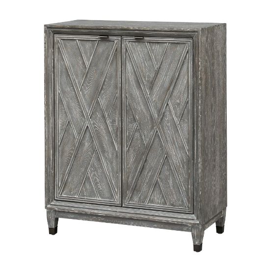 Picture of Coast to Coast 2-Door Wine Cabinet, 42inH x 33inW x 16inD, Sterns Gray