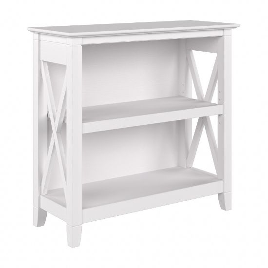 Picture of Bush Furniture Key West Small 30inH 2-Shelf Bookcase, Pure White Oak, Standard Delivery