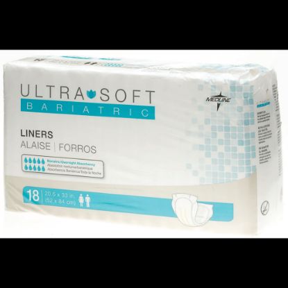 Picture of Ultra-Soft Plus Cloth-Like Liners, Bariatric, White, 18 Liners Per Bag, Case Of 4 Bags