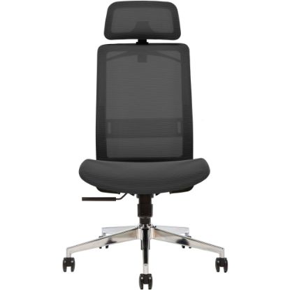 Picture of Sinfonia Sing Ergonomic Mesh High-Back Task Chair, Armless, Headrest, Black