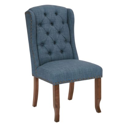 Picture of Ave Six Jessica Tufted Wing Chair, Navy/Coffee