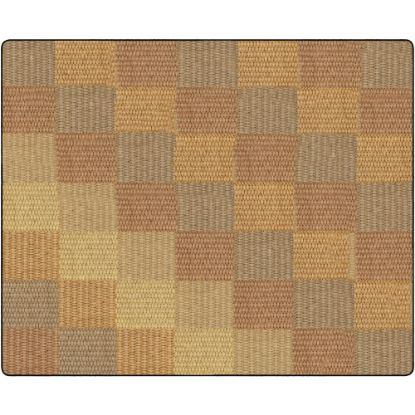 Picture of Flagship Carpets Basketweave Blocks Classroom Rug, 10 1/2ft x 13 3/16ft, Brown