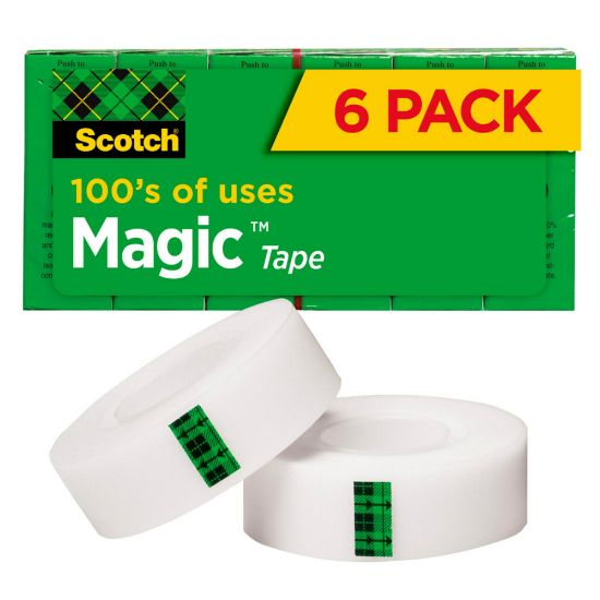 Picture of Scotch Magic Tape, Invisible, 3/4 in x 1296 in, 6 Tape Rolls, Clear, Home Office and School Supplies