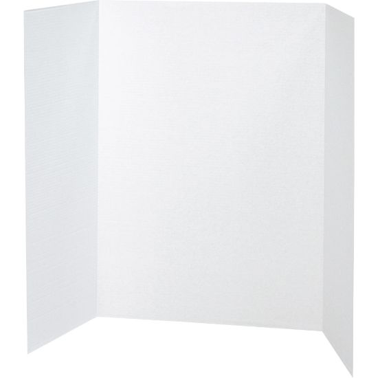 Picture of Pacon 80% Recycled Single-Walled Tri-Fold Presentation Boards, 48in x 36in, White, Carton Of 24