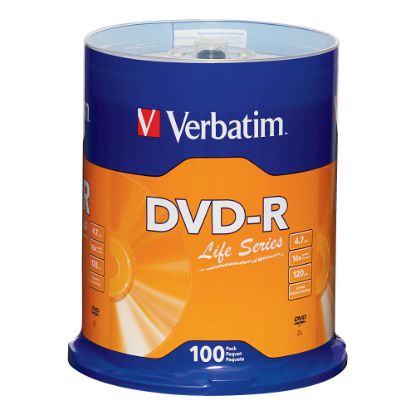 Picture of Verbatim Life Series DVD-R Disc Spindle, Pack Of 100