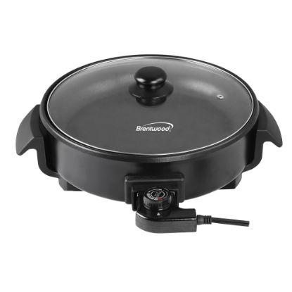 Picture of Brentwood 12in Round Non-Stick Electric Skillet With Vented Glass Lid, 6-1/2inH x 12-1/2inW x 15-1/4inD, Black