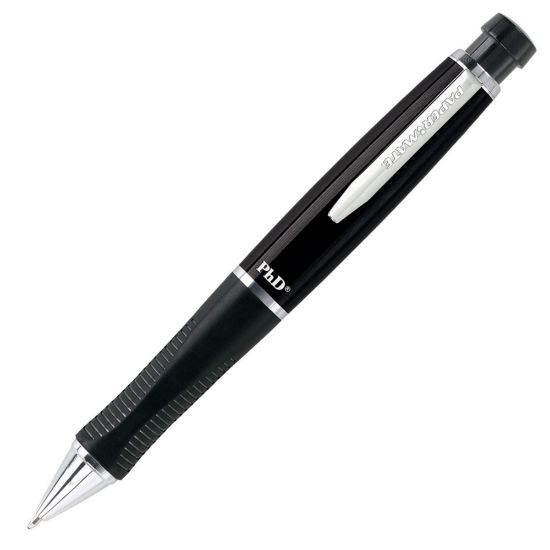 Picture of Paper Mate PhD Retractable Ballpoint Pen, Medium Point, 1.0 mm, Black Barrel, Black Ink