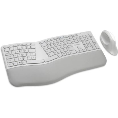 Picture of Kensington Pro Fit Ergo Wireless Keyboard and Mouse-Gray - USB Wireless Bluetooth/RF 4.0 Keyboard - Gray - USB Wireless Bluetooth/RF Mouse - Gray - Compatible with PC, Mac - Retail