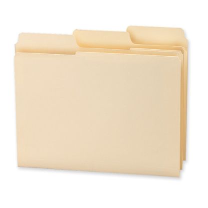 Picture of Smead 1/3-Cut 2-Ply SuperTab File Folders, Letter Size, Manila, Box Of 100