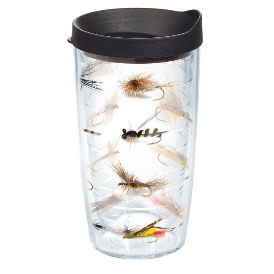 Picture of Tervis Fish Flies Tumbler With Lid, 16 Oz, Clear