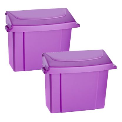 Picture of Alpine Sanitary Napkin Receptacles, 10in x 9in x 5in, Purple, Pack Of 2 Receptacles