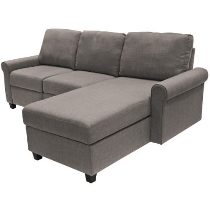 Picture of Serta Copenhagen Reclining Sectional With Storage Chaise, Right, Gray/Espresso