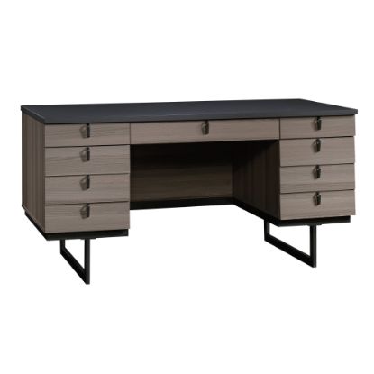 Picture of Sauder International Lux 60inW Executive Computer Desk, Diamond Ash/Soft Black