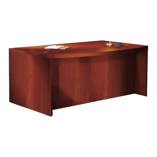 Picture of Mayline Aberdeen 72inW Bow-Front Computer Desk Shell, Cherry