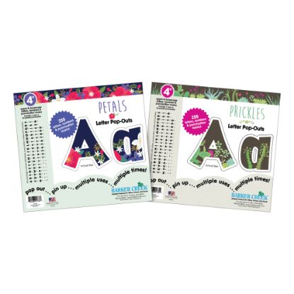 Picture of Barker Creek Letter Pop-Outs, 4in, Petals & Prickles, 255 Characters Per Pack, Set Of 2 Packs