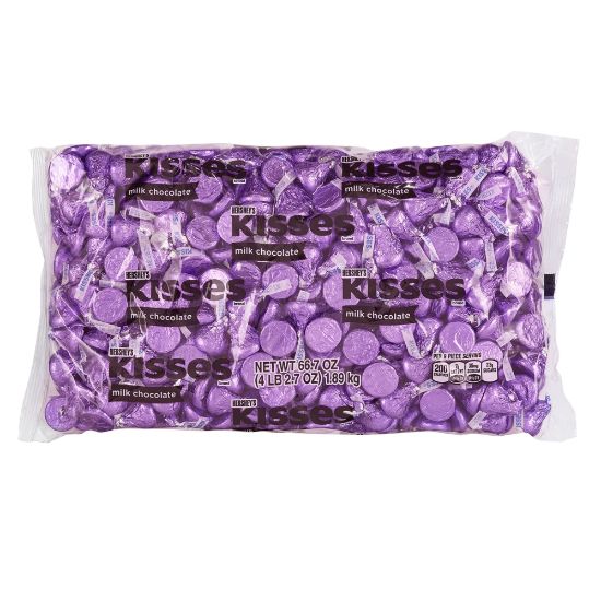 Picture of Hersheys KISSES Milk Chocolates, Purple, 66.7 Oz Bag