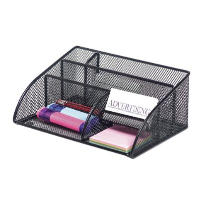 Picture of Office Depot Brand Mesh Angled Desk Organizer, Black