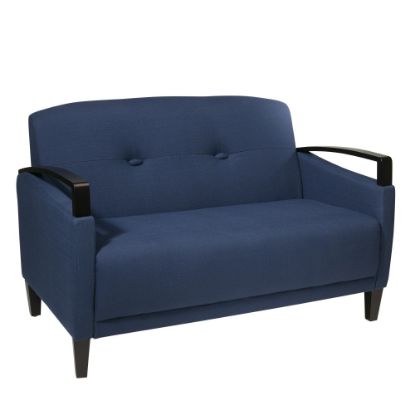 Picture of Ave Six Main Street Loveseat, Woven Indigo/Espresso