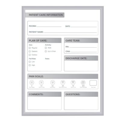 Picture of Ghent Patient Room Magnetic Dry-Erase Whiteboard, 24in x 36in