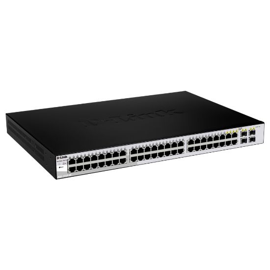 Picture of D-Link DGS-1210-52 Websmart Gigabit Switch with 48 1000Base-T and 4 SFP Ports - 48 Ports - Manageable - Gigabit Ethernet - 10/100/1000Base-T, 1000Base-X - 2 Layer Supported - 4 SFP Slots - Twisted Pair, Optical Fiber - 1U High