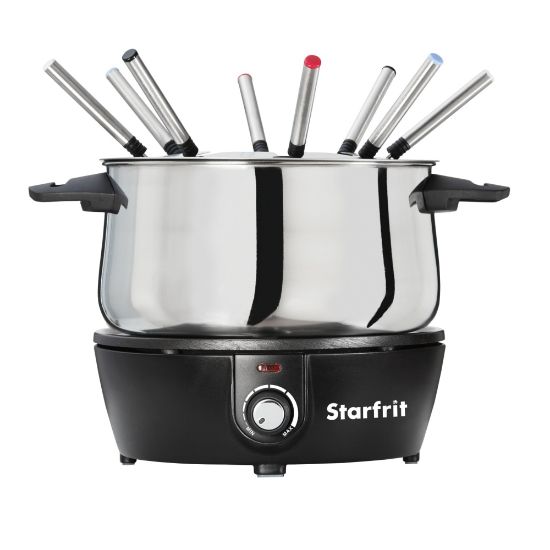 Picture of Starfrit 3.2-Quart Electric Fondue Set, Black/Silver