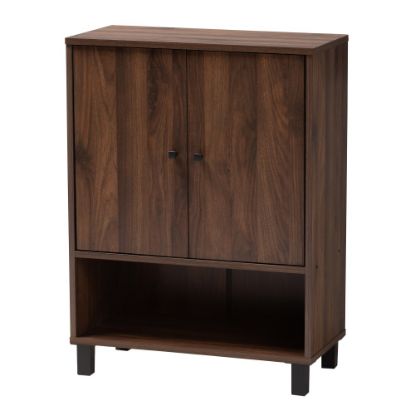 Picture of Baxton Studio Rossin 2-Door Entryway Shoe Storage Cabinet, Walnut