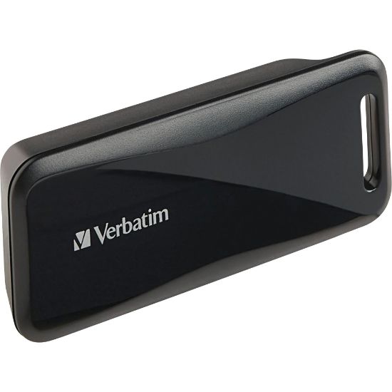 Picture of Verbatim USB-C Pocket Card Reader - microSD, microSDHC, microSDXC, SD, SDHC, SDXC, MultiMediaCard (MMC) - USB Type CExternal - 1 Pack