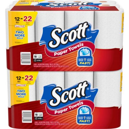 Picture of Scott Choose-A-Sheet Paper Towels - Mega Rolls - 1 Ply - 11in x 6in - 102 Sheets/Roll - White - 12 Per Pack - 2 / Carton