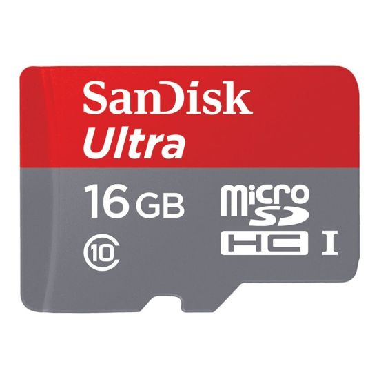 Picture of SanDisk Ultra - Flash memory card (microSDHC to SD adapter included) - 16 GB - Class 10 - microSDHC UHS-I