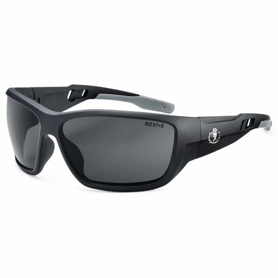 Picture of Ergodyne Skullerz Safety Glasses, Baldr, Matte Black Frame, Smoke Lens