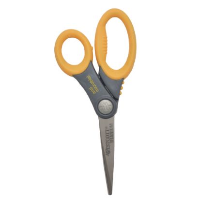 Picture of Westcott Hard Handle Scissors With Antimicrobial Protection, 8in, Pointed, Yellow/Gray