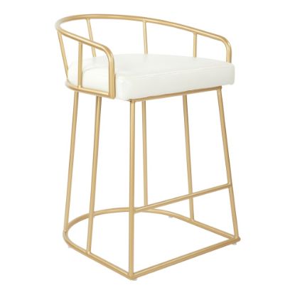 Picture of Ave Six Luna 31 1/2inH Counter Stool, White/Gold