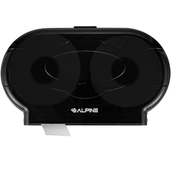 Picture of Alpine Double Jumbo Toilet Tissue Dispenser, 11-7/8inH x 20-5/16inW x 4-13/16inD, Black