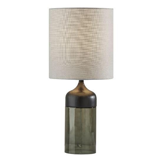 Picture of Adesso Marina Tall Table Lamp, 22-3/4inH, Light Gray Shade/Black/Smoked Glass Base