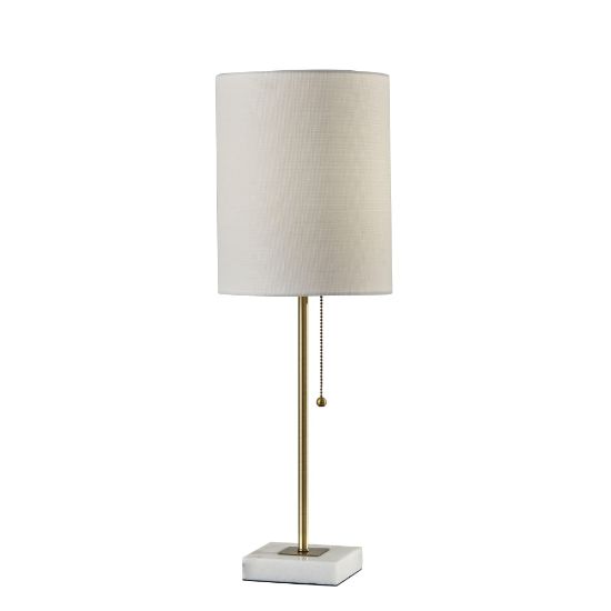 Picture of Adesso Fiona Table Lamp, 23inH, White Shade/White And Antique Brass Base