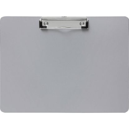 Picture of Business Source Landscape Plastic Clipboard - 8 1/2in x 11in - Plastic - Silver - 1 Each