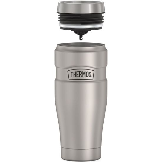 Picture of Thermos Stainless King Tumbler 16Oz - Coffee - Dishwasher Safe - Matte Stainless Steel, Silver - Stainless Steel Body